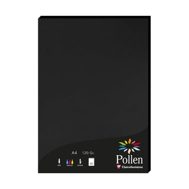 1 étui de 50 feuilles Pollen 210x297 mm 120g  - Noir