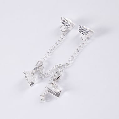 2 fermoirs mousqueton de 12 mm  - Argent - Créalia