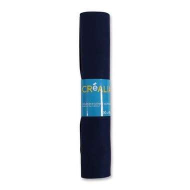 Coupon de feutrine acrylique épaisseur 1,5 mm Créalia - Bleu marine