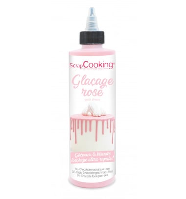Glaçage goût chocolat ScrapCooking®- Rose - 130 g