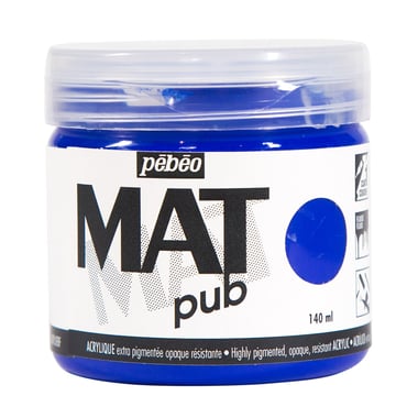 Acrylique Mat Pub Pébéo 140 ml - bleu outre-mer 