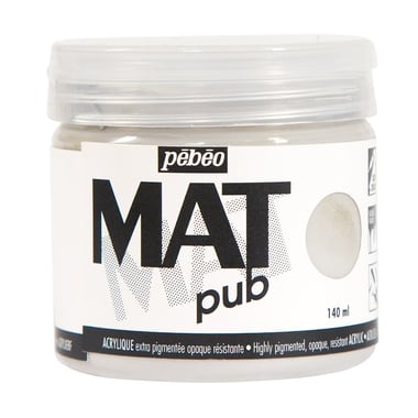 Acrylique Mat Pub Pébéo 140 ml - gris chaud 