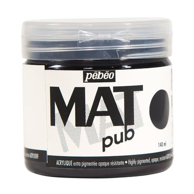 Acrylique Mat Pub Pébéo 140 ml - noir ivoire 