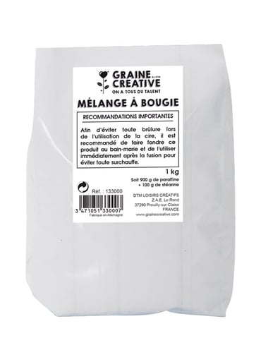 Cire paraffine pour bougie prête à l'emploi Graine Créative - 1 kg