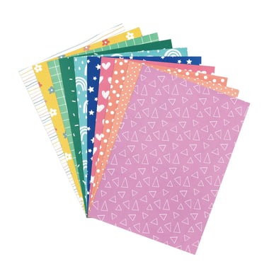 Pochette de 40 feuilles de papier à motifs A4 110g/m² - Créalia