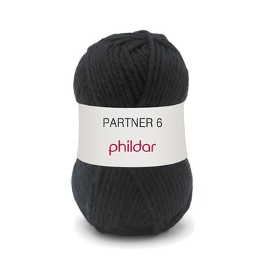 Partner 6 Noir - Phildar - Pelote de fil à tricoter
