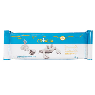 Pâte à modeler durcissant à l'air Créalia enfants - Blanc - 1 kg