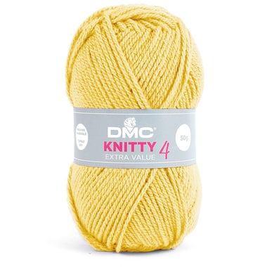 Pelote de fil à tricoter 100% acrylique - DMC - Knitty 4 - Jaune 957