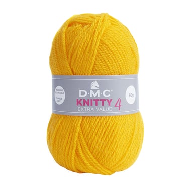 Pelote de fil à tricoter 100% acrylique - DMC - Knitty 4 - Jaune 978