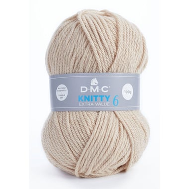 Pelote de fil à tricoter 100% acrylique - DMC - Knitty 6 - Beige 936