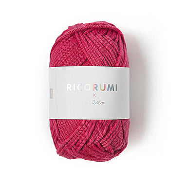 Pelote de fil à crocheter 100% coton - Rico Design - Ricorumi - Framboise 013