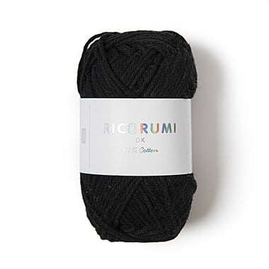Pelote de fil à crocheter 100% coton - Rico Design - Ricorumi - Noir 060