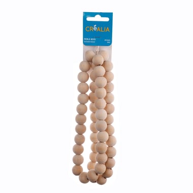 50 perles de bois rondes Créalia Ø 15 mm