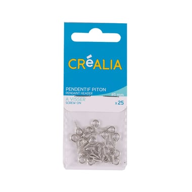 25 pitons à visser Ø 5 mm  Créalia - Rhodium