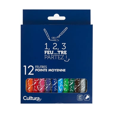 Lot de 12 feutres de coloriage Cultura - Pointe moyenne 