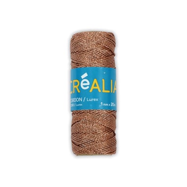 Cordon lurex 1 mm x 20 m Créalia - Cuivre