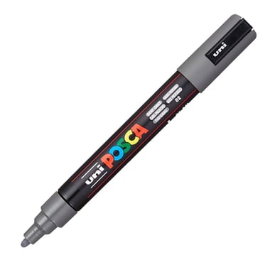 Marqueur Posca - Pointe conique moyenne - Gris profond - PC5M