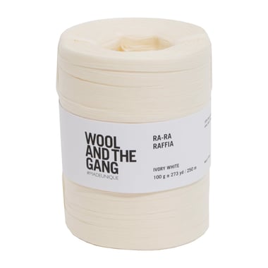 Pelote de fil à crocheter 100% bois - Wool and The Gang - Ra-Ra Raffia - Ivory White