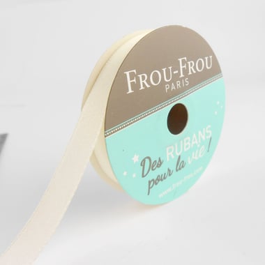 Bobinette Frou-Frou - 6 m x 9 mm - Satin double face - Ivoire nacre