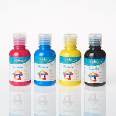 Set de 4 gouache - 150ml - primaire - Créalia