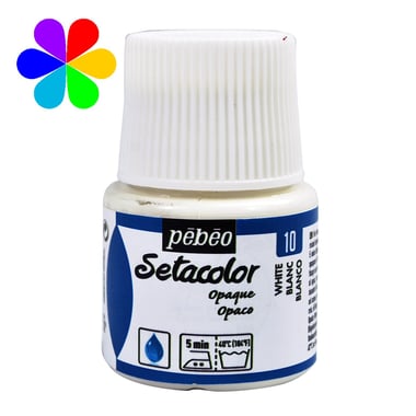 Pot 45 ml peinture tissu Pébéo Setacolor - Blanc - Opaque 