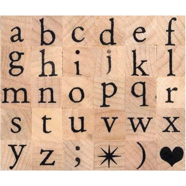 Tampon bois lettres minuscules - Artemio