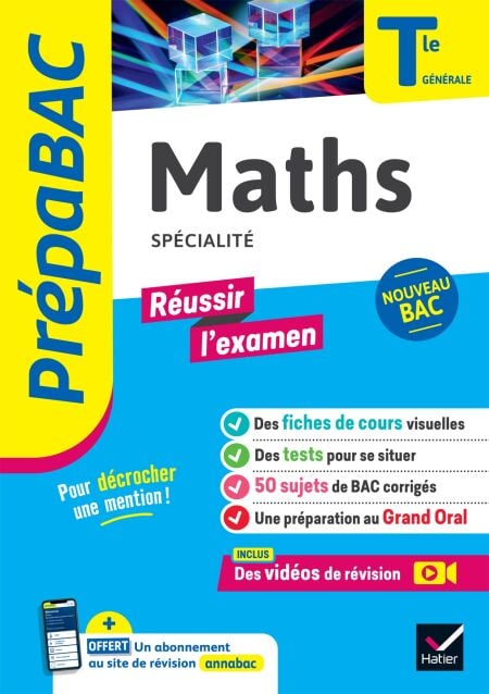 Prépabac Réussir l'examen - Maths Tle générale (spécialité) - Bac 2027 - fiches de révision, sujets de bac corrigés &amp; vidéos
