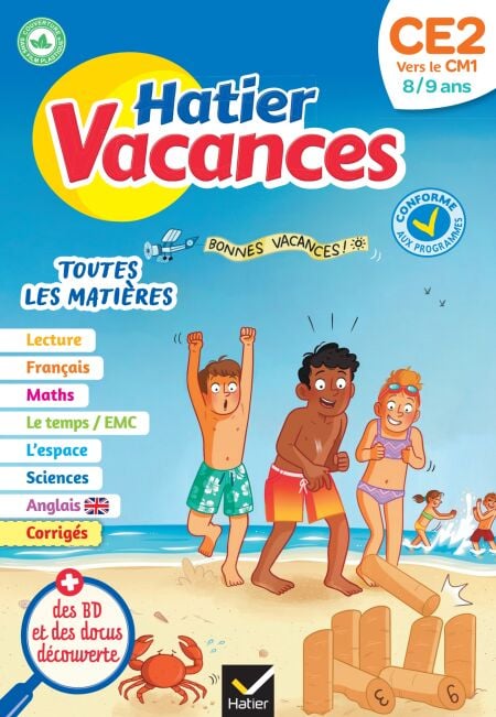 Cahier de vacances 2026 - Hatier vacances - Du CE2 vers le CM1 8/9 ans - pour réviser son année dans toutes les matières
