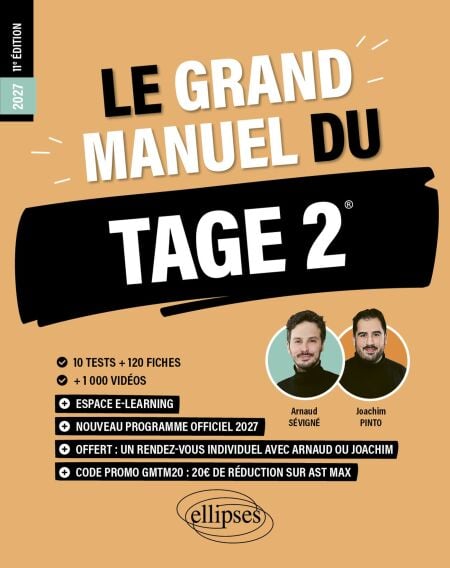 Le Grand Manuel du TAGE 2 - 10 tests blancs + 120 fiches de cours + 1200 vidéos