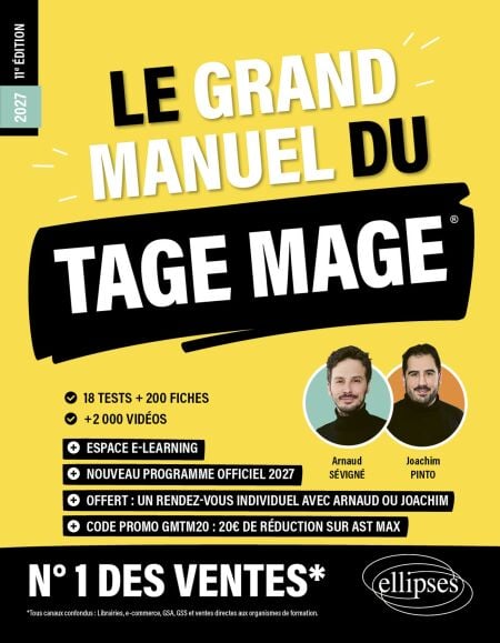 Le Grand Manuel du TAGE MAGE – N°1 DES VENTES - 18 tests blancs + 200 fiches de cours + 2000 vidéo