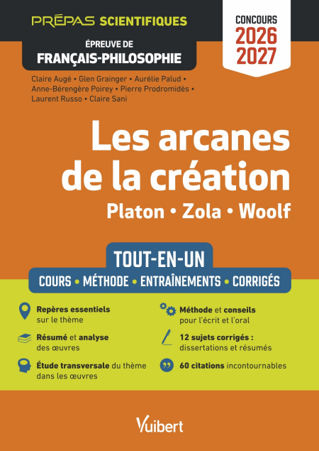 Les arcanes de la création - Tout-en-un - Épreuve de français-philosophie - Prépas scientifiques - Concours 2026-2027 - Résumé et analyse des œuvres - étude transversale - 12 sujets corrigés - Zola, Platon et Woolf