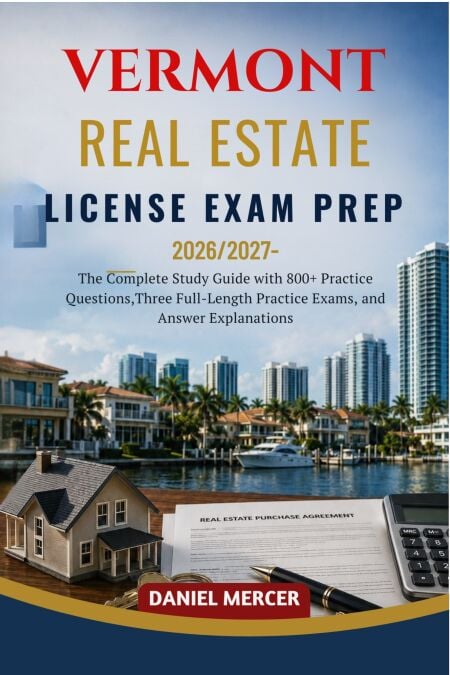VERMONT REAL ESTATE LICENSE EXAM PREP 2026 – 2027 EDITION - The Complete Study Guide with 810 Practice Questions, Three Full-Length Practice Exams, and Answer Explanations