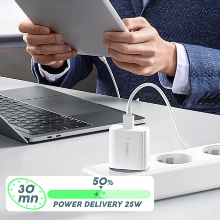 Chargeur Secteur USB-C Power Delivery 25W pour smartphone et