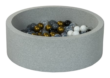 Piscine à balles Aire de jeu + 150 balles noir, blanc, transparent, or, gris - Velinda