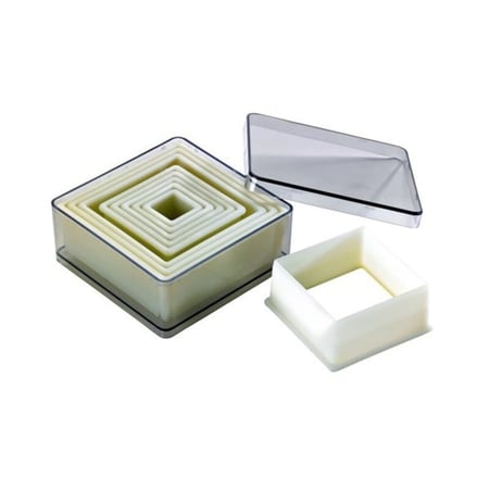 9 Découpoirs carrés lisse assortis