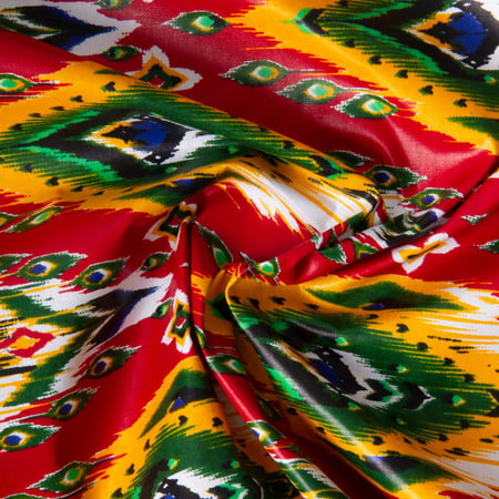 Tissu Wax africain n°667 sur fond Rouge
