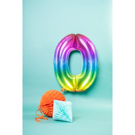 Ballon Géant Rainbow Chiffre 0 - 81 cm