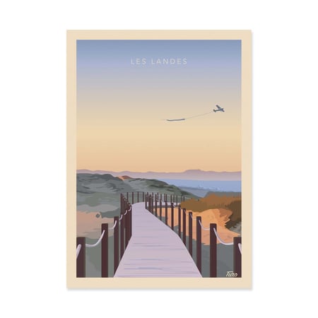 Affiche 30x40 cm - Les Landes Version 2 - TuroMemoriesStudio
