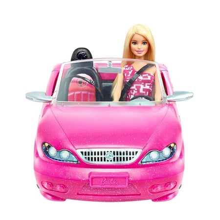 Voiture cabriolet Barbie Rose - Accessoire poupée