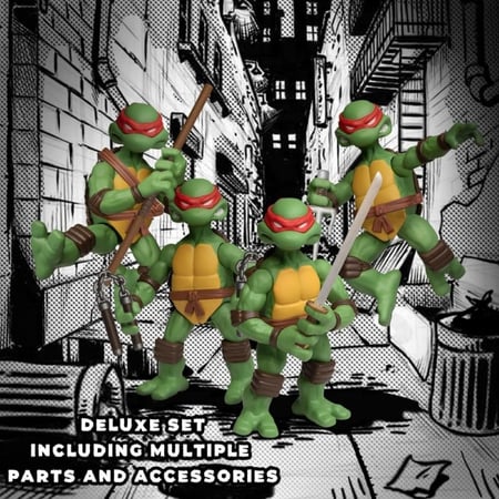 Les Tortues Ninja - Figurines Les Tortues Ninja Deluxe Set 8 cm