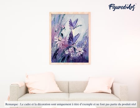 Peinture par Numéro Figured'Art - Fleurs et Papillons - Kit de Loisir Créatif DIY Numéro d'Art Complet - 40x50cm sans châssis en bois