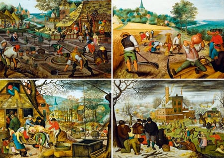 Puzzle 1000 pièces - Pieter Brueghel the Younger - The Four Seasons - Bluebird Puzzle