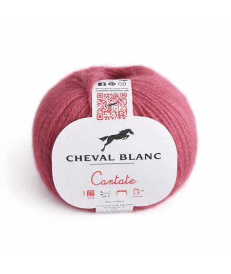 Pelote à tricoter laine et mohair CANTATE - Cheval blanc 056 Vieux rose