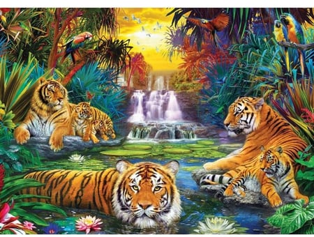 Puzzle 500 pièces - Pièces XXL - Tiger's Eden - Eurographics