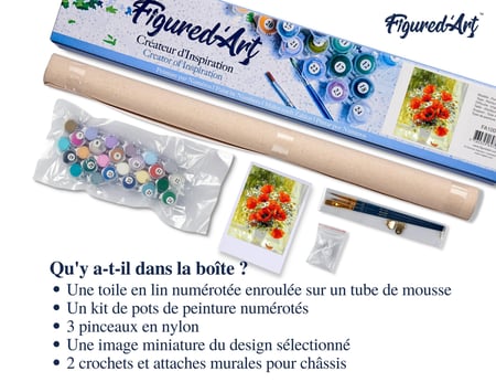 CAYUDEN Peinture Par Numéros 40x50 Cm – Marguerite Acrylique, Kit Complet Avec 3 Pinceaux, Toile En Lin, Débutants Et Enfants