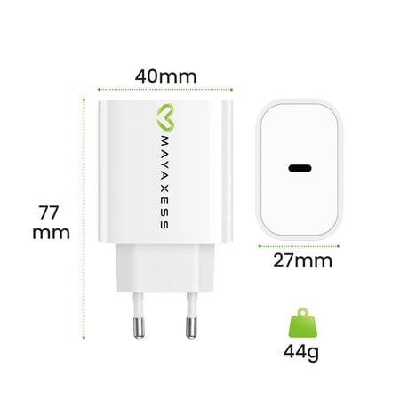 Mayaxess Chargeur Secteur pour Galaxy A56 20W + Câble USB-C 1m Blanc ...