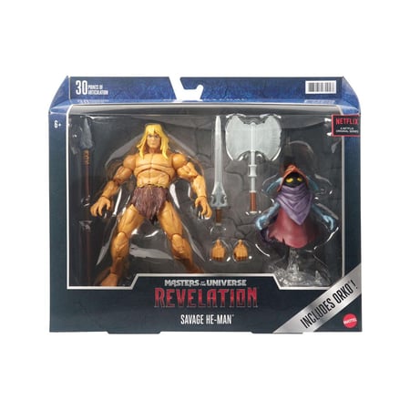 Maîtres de l'Univers : Revelation Masterverse 2022 - Figurines Deluxe Savage He-Man & Orko 18 c