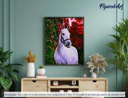 Peinture par Numéro Figured'Art - Cheval et fond coloré - Kit de Loisir Créatif DIY Numéro d'Art Complet - 40x50cm sans châssis en bois