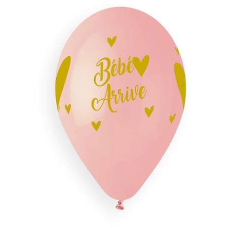 5 Ballons Bébé Arrive Multicolore Ø33cm