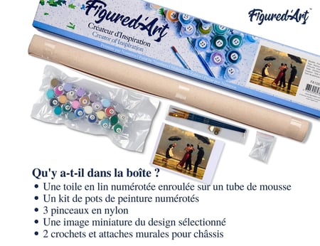 Peinture par Numéro Figured'Art - Danseurs rétro sur la Plage - Kit de Loisir Créatif DIY Numéro d'Art Complet - 40x50cm sans châssis en bois